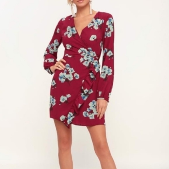 Lulus Fascinating Fun Floral Wrap Dress Size XL - Picture 1 of 7